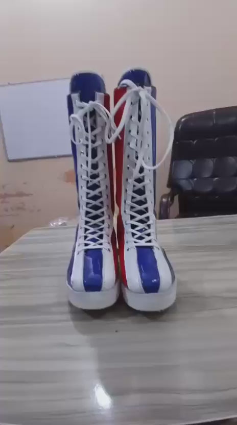 Professionele stoeiskoene, Handgemaak, 100% Egte Leer, Bulldog-styl